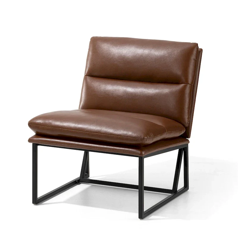 30.25H Modern Soft PU Leather Armless Accent Chair