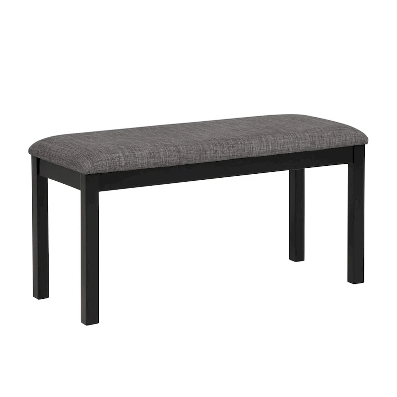 6 Piece Dining Table Set, Wooden Dining Table Set with Rectangular Dining Table, Bench and 4 Upholstered Chairs