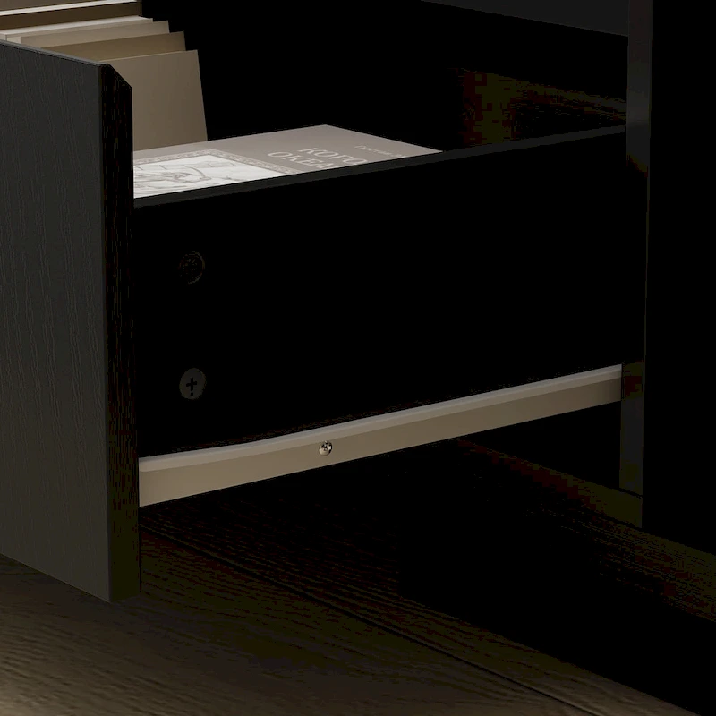 Modern Style Extendable TV Stand with 3Drawer White/Black 65.4-106.3