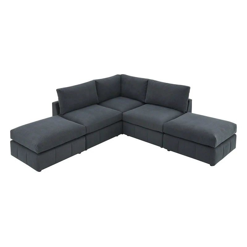93Modern Sectional Sofa with Vertical Stripes