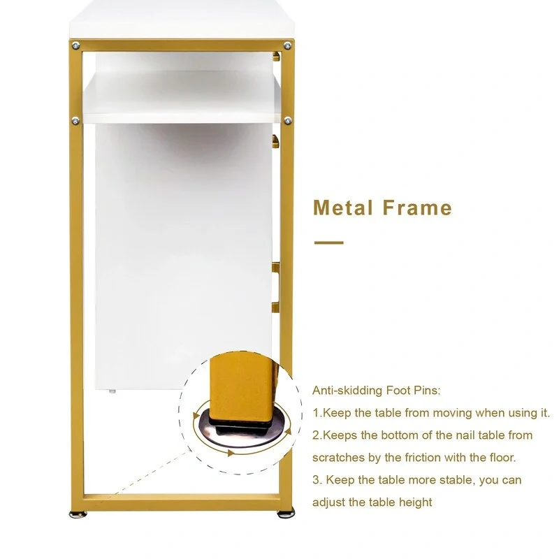 38.19  W Particle Board Computer Desk Manicure Table with 2 Drawers and 1 Cabinet