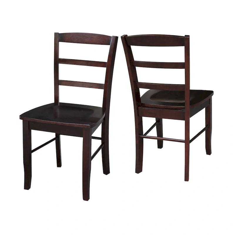 International Concepts Solid Wood Madrid Ladderback Chairs, Set of 2 - N/A