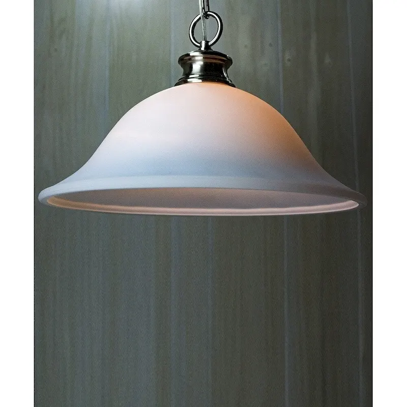 Glass Shade Swag Lamp Brushed Nickel