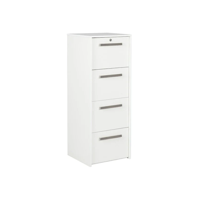 4-Drawer Lateral Filing Cabinet - White Wood Grain Finish