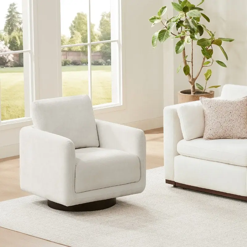 Rebecca Swivel Accent Chair Armchair with Back Cushion