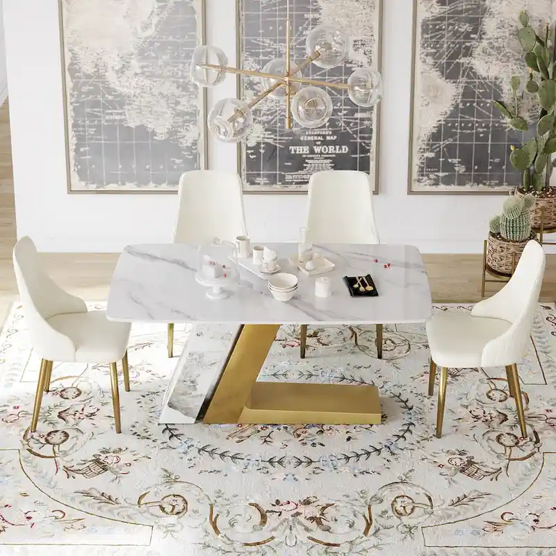 Set of 2 Upholstered PU Leather Dining Chairs Side Chair