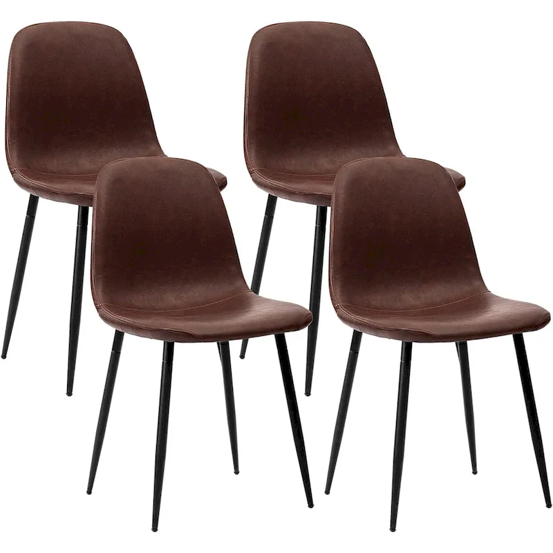 Modern Upholstered Dining Chair in Faux Leather