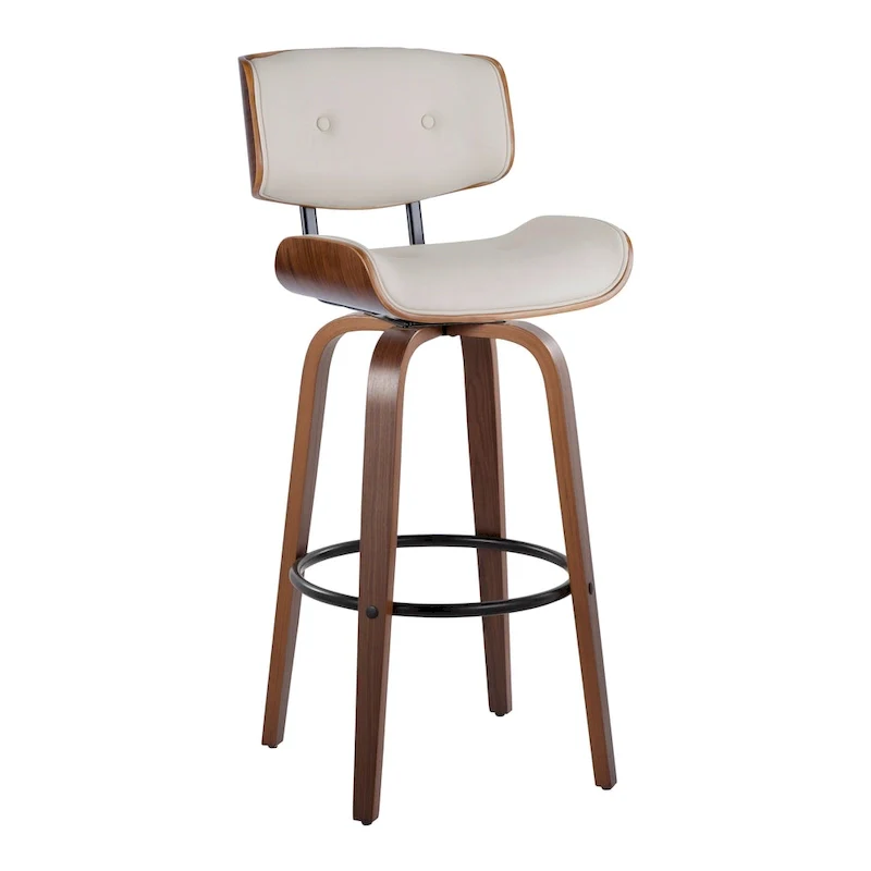 Carson Carrington Leksand 30 Fixed-Height Bar Stool with Bent Wood Legs (Set of 2)