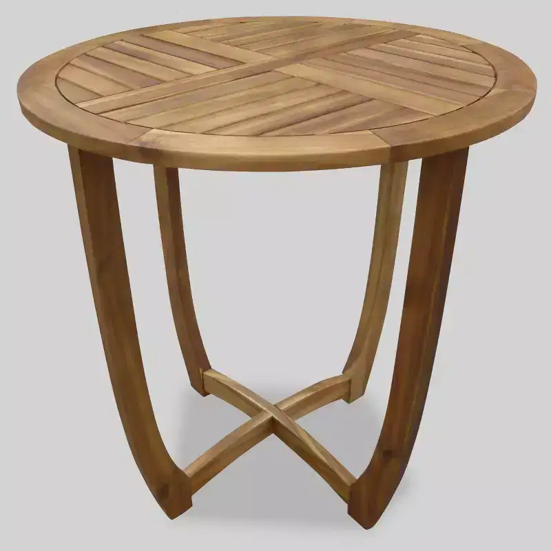 Westbridge 3pc Acacia Wood Bistro Set - Teak - Christopher Knight Home: Weather-Resistant, Galvanized Steel Hardware