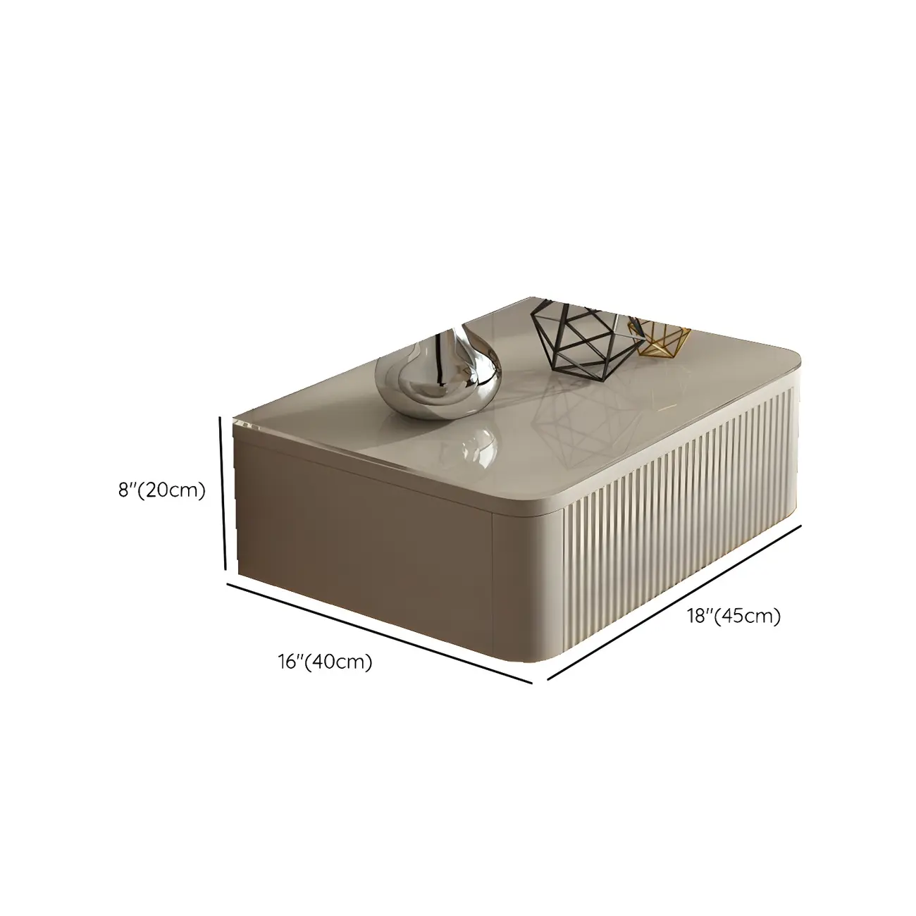 Modern Grey Wood Floating Nightstand with Glass Top