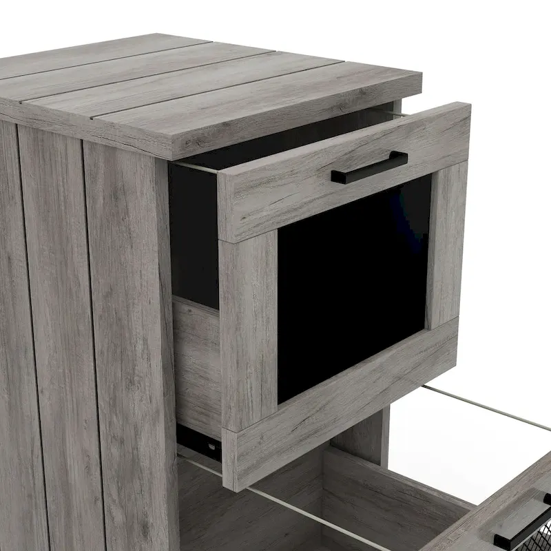 DH BASIC Rustic Grey 2-Drawer File Cabinet by Denhour