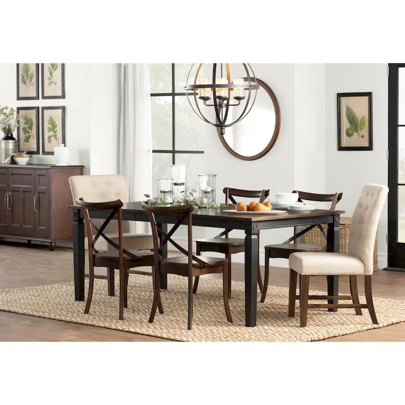 Glennwood Rubbed Black and Charcoal Rectangle Dining Table