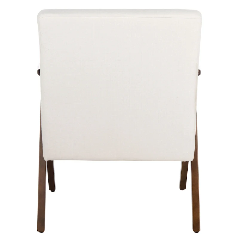 Mid-Century Modern Armchair, Vegan Leather Cushion & Walnut A-Frame Base, 28