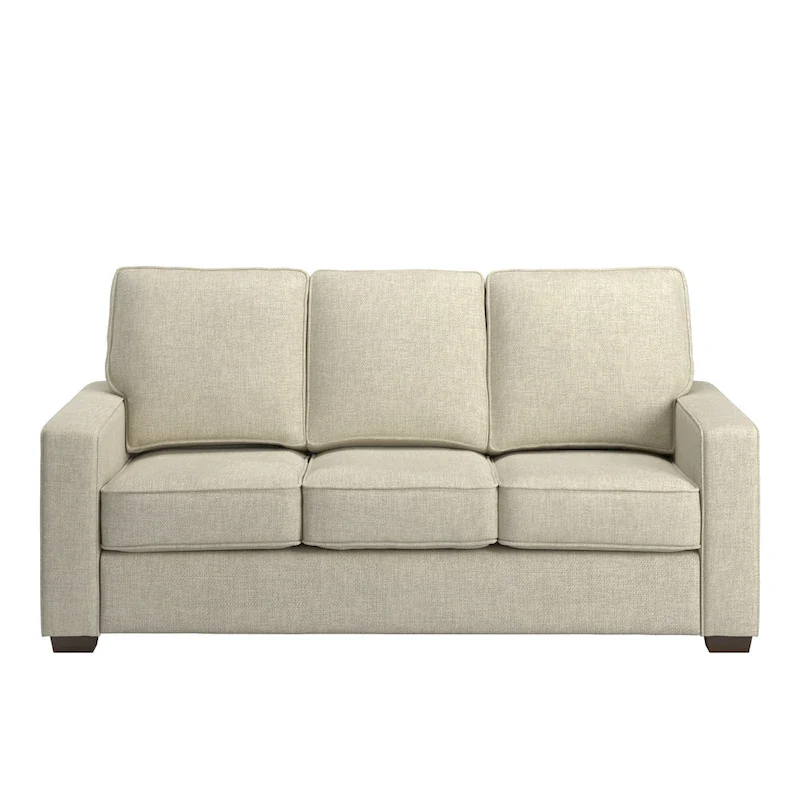 Fabric-cushioned square armchair sofa
