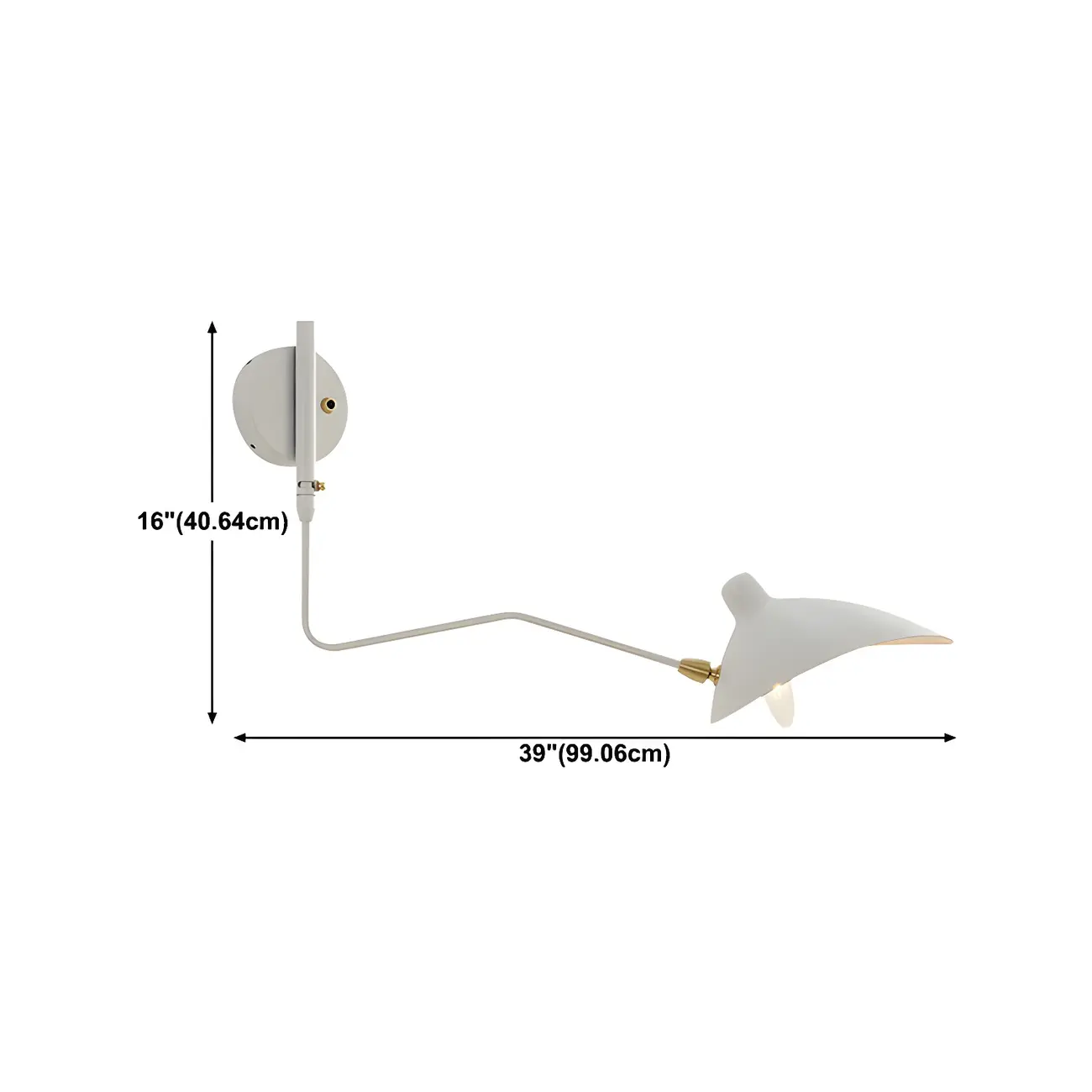 Modern 2-Light White Dual-Arm Swing Arm Wall Light