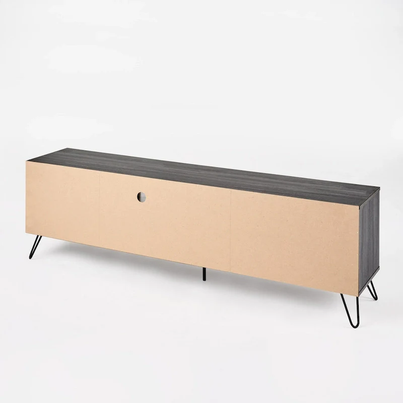 Alfie TV Media Entertainment Console Cabinet, 2 Shelves, Gray 71 Inch