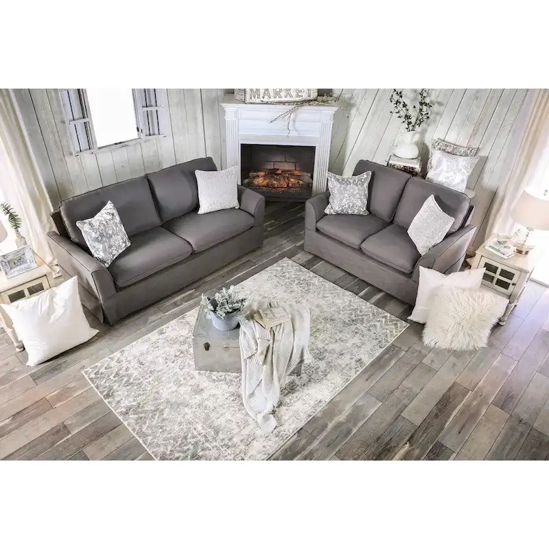 Nis Casual Fabric Upholstered Slipcovered Sofa by Furniture of America