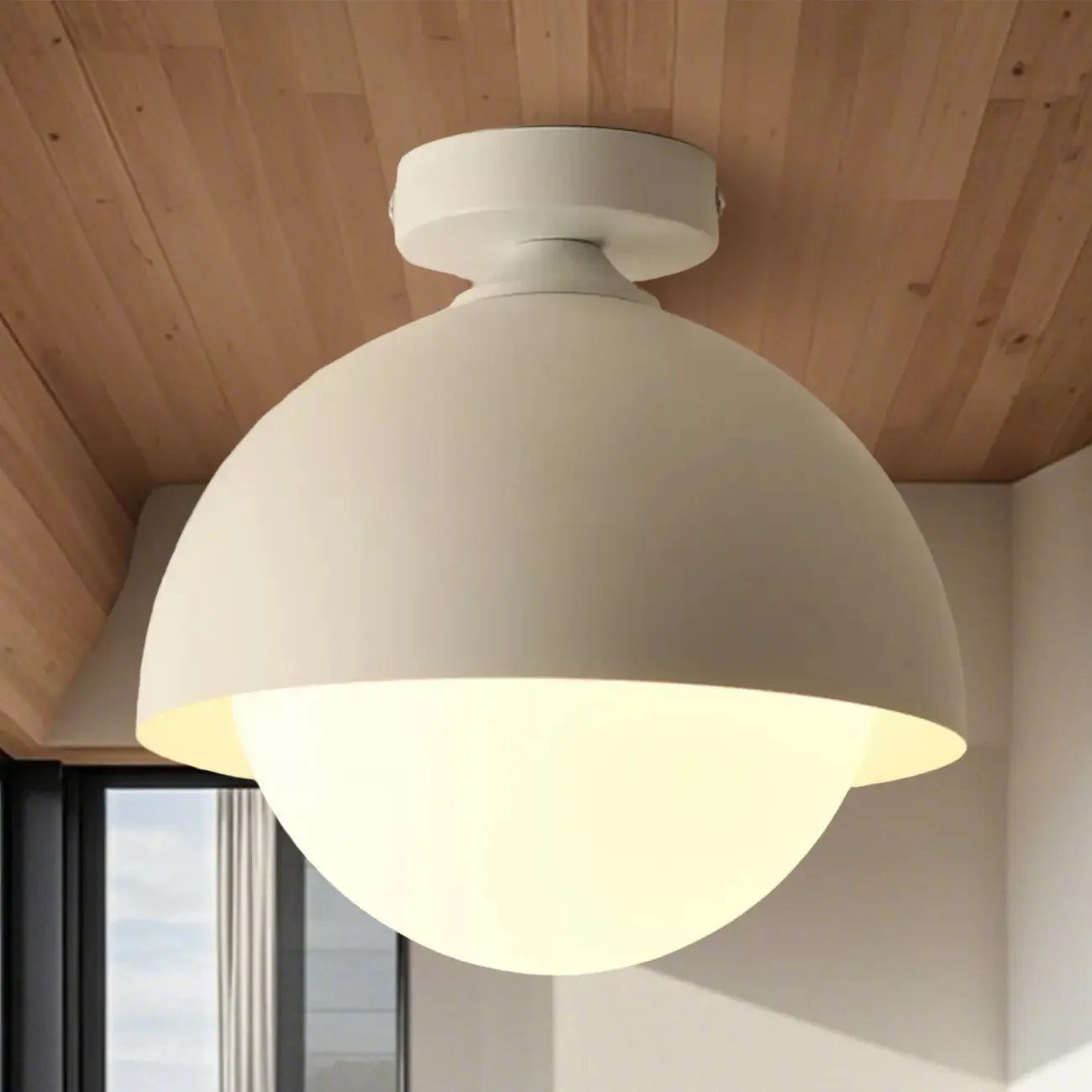 Minimalist Mini Dome Shade Semi Flush Ceiling Light