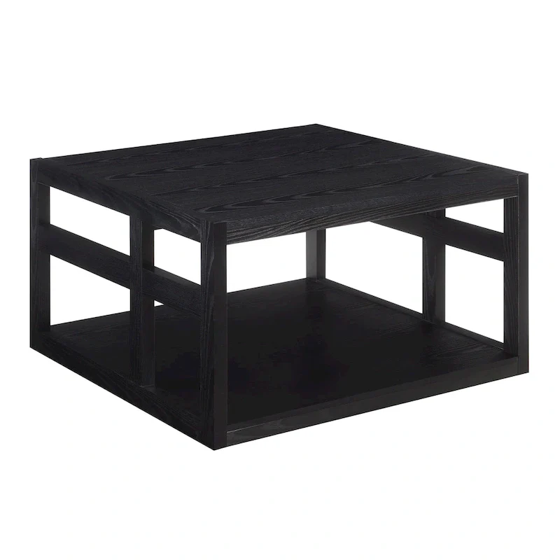 Square coffee table with shelves
