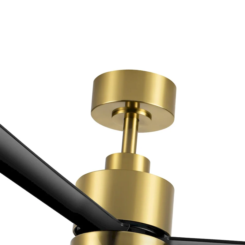 52 Inch Gold/Black/White 3-Blade LED Ceiling Fan with Light and Remote