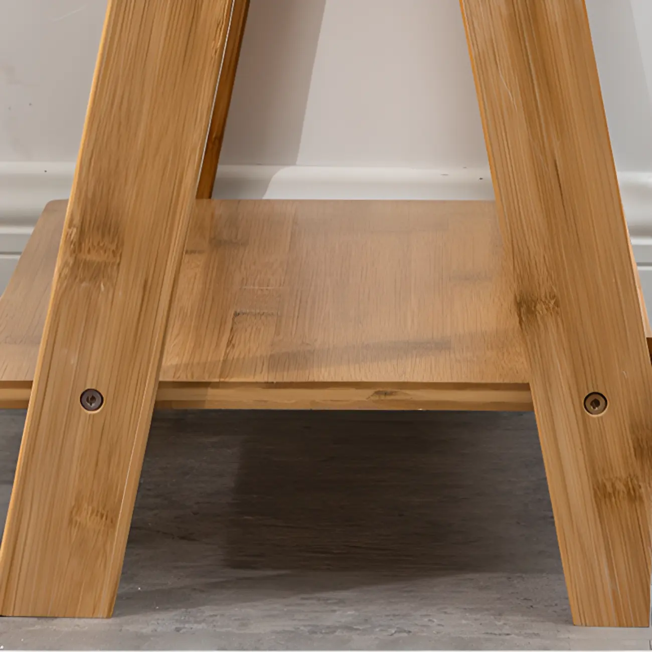 Bamboo Open 4 Shelves Adjustable Ladder Bookcase