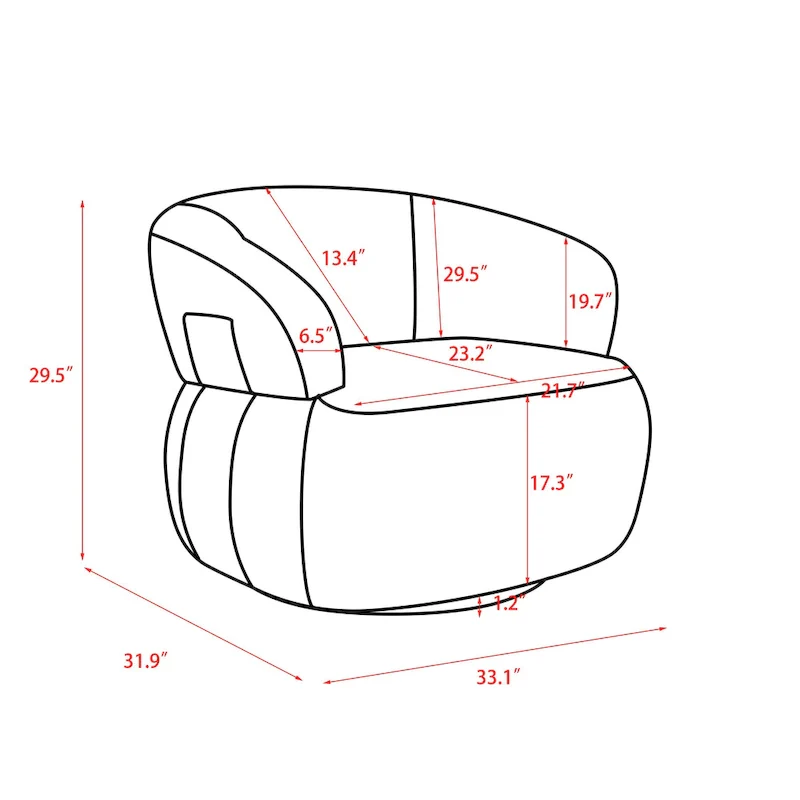 Kieon 33W 360 Swivel Modern Barrel Chair Accent Chair Set of 2