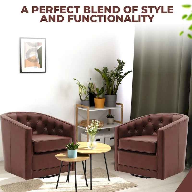 Walsh Top Grain Leather Swivel Chair