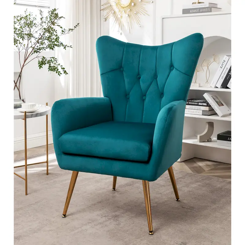 Mid Century Wingback Upholstered Accent Chair