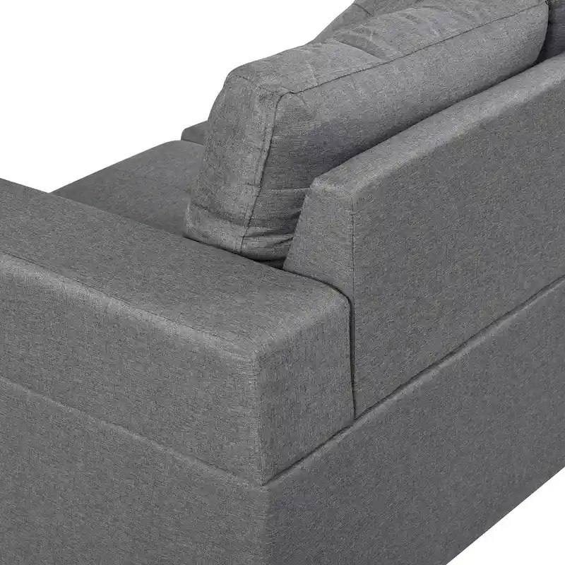 Modern 4-Seat L-Shaped Sectional Sofa with Lounge Chaise