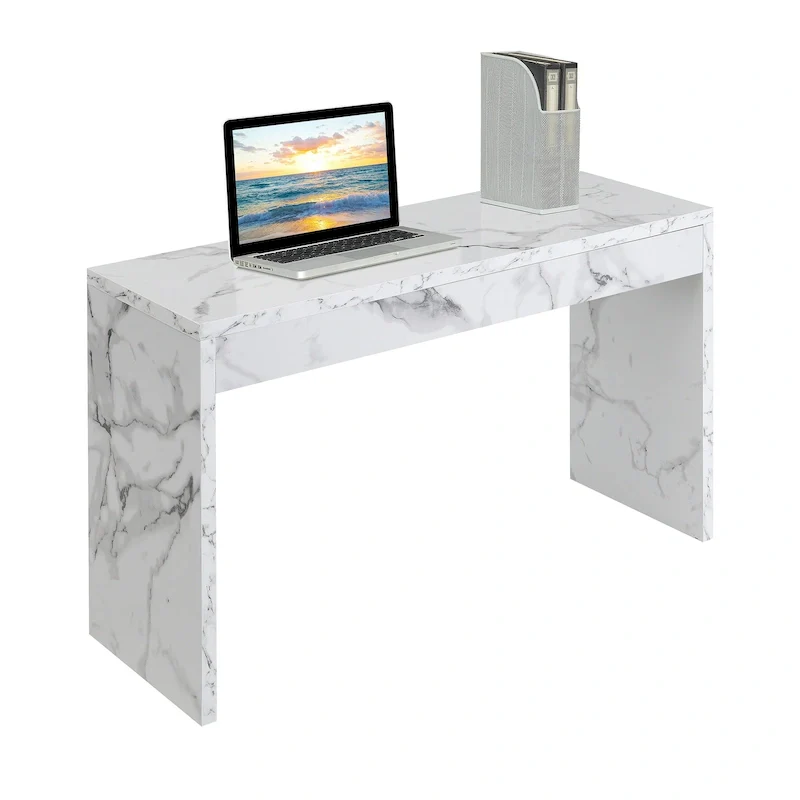 Espresso/White/Black Modern Melamine Console Table & Desk, 1-Person