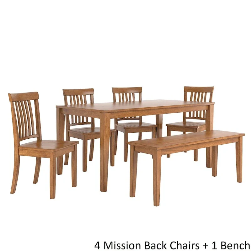 Wilmington II 60-Inch Rectangular Oak Finish Dining Set by iNSPIRE Q Classic