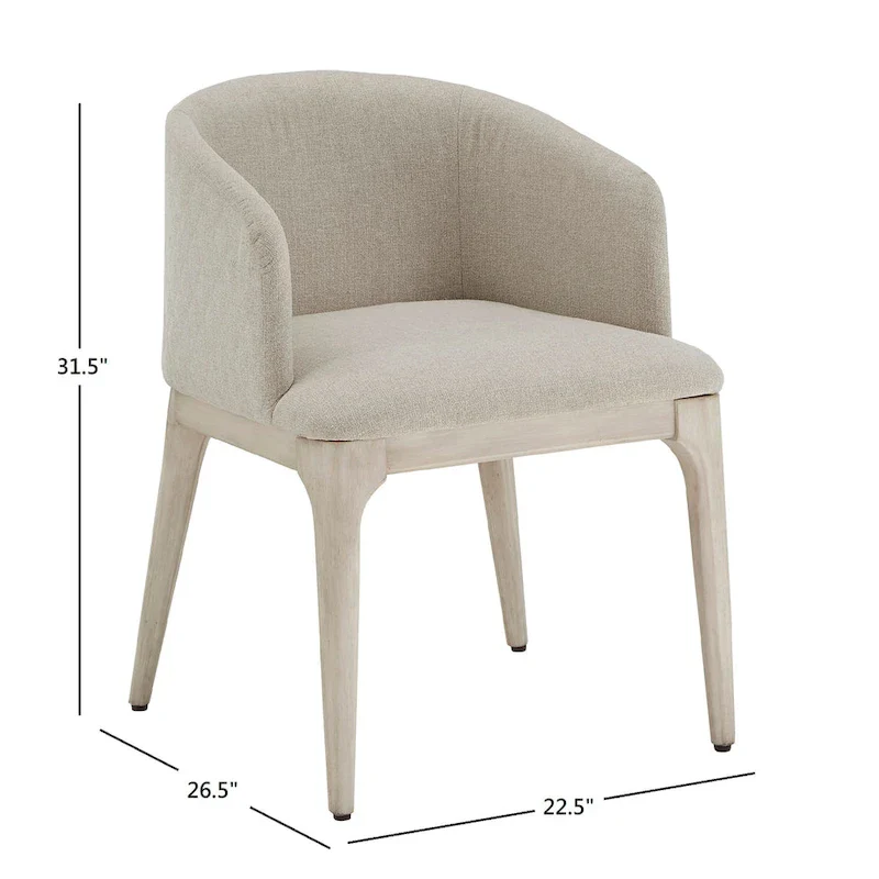 Upholstered Dining Chair with Diamond Pattern Back – Beige, Single