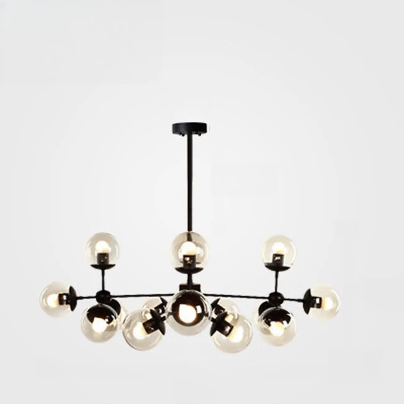 Multi-Light Modern Black LED Chandelier with Geometric Design