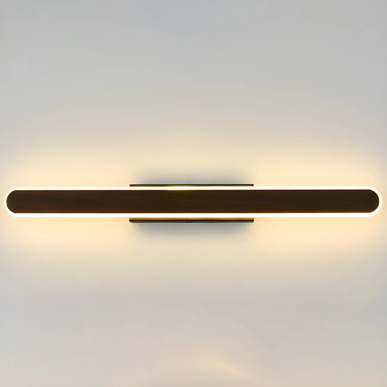 Modish Walnut Oval Acrylic LED Vanity Light