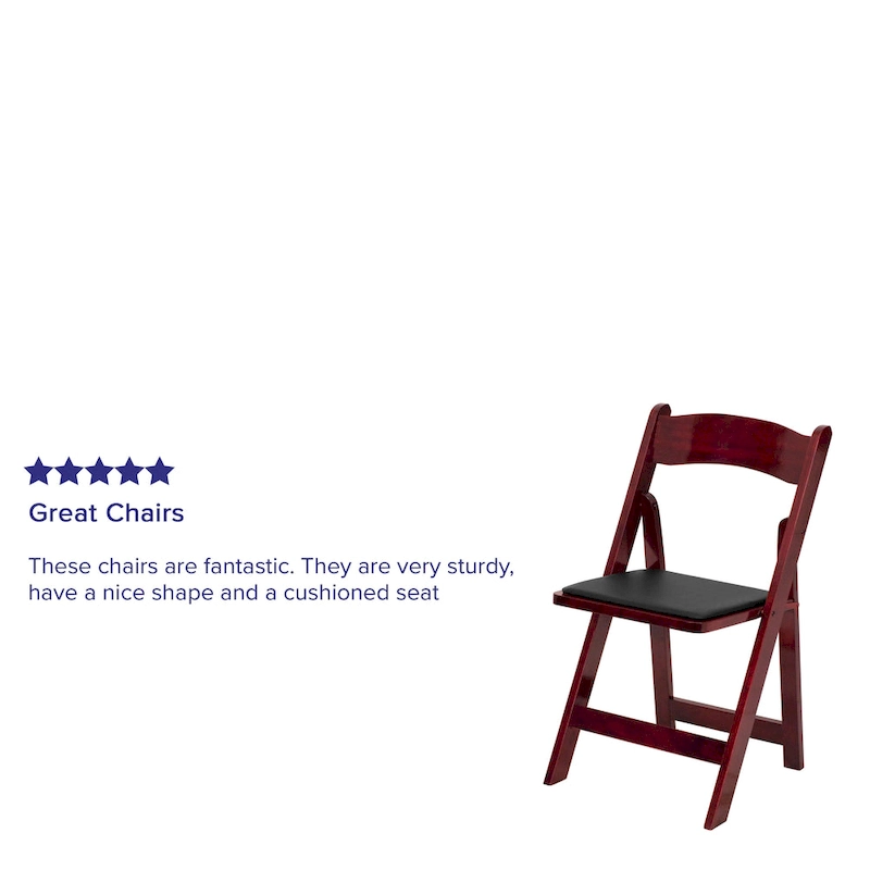 Vinyl-padded Wood Folding Chair (Set of 4)