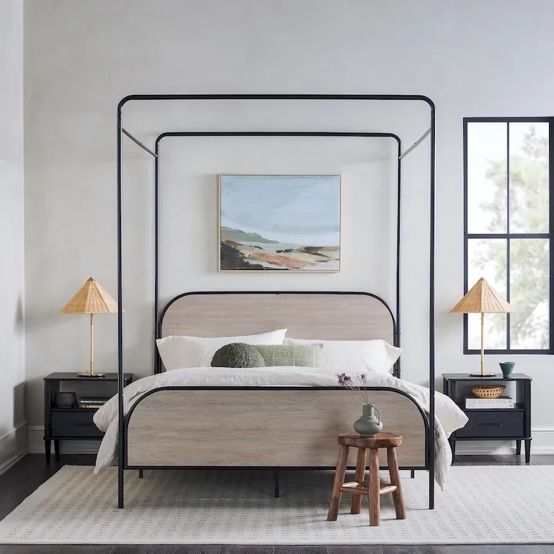 Middlebrook Designs Modern Curved Metal Queen Canopy Bed