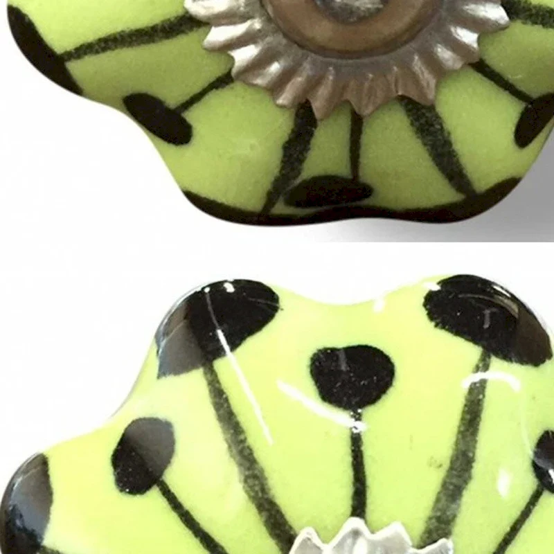 1.5  X 1.5  X 1.5  Lemon Black And Silver Knobs 8 Pack