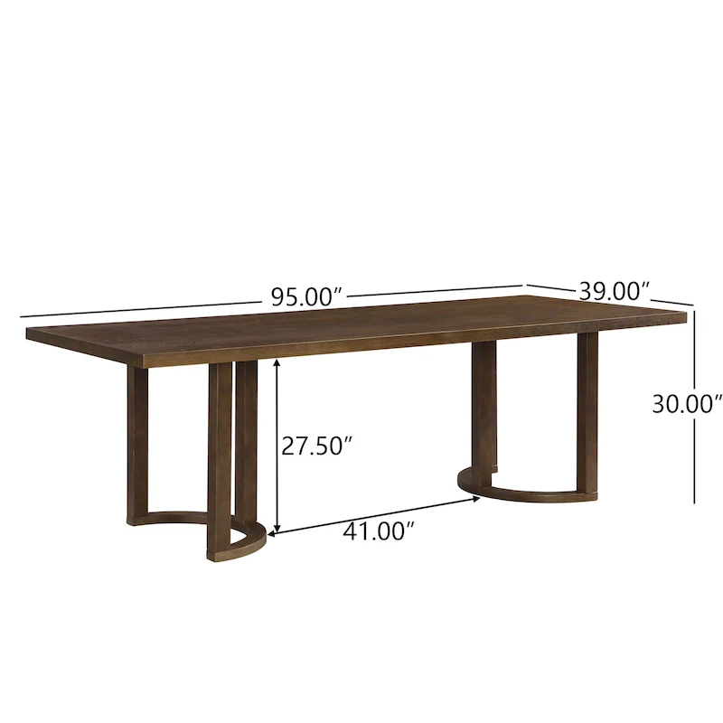 Kenneth Modern 95-Inch Dining Table with U-Shaped Trestle Base by Christopher Knight Home