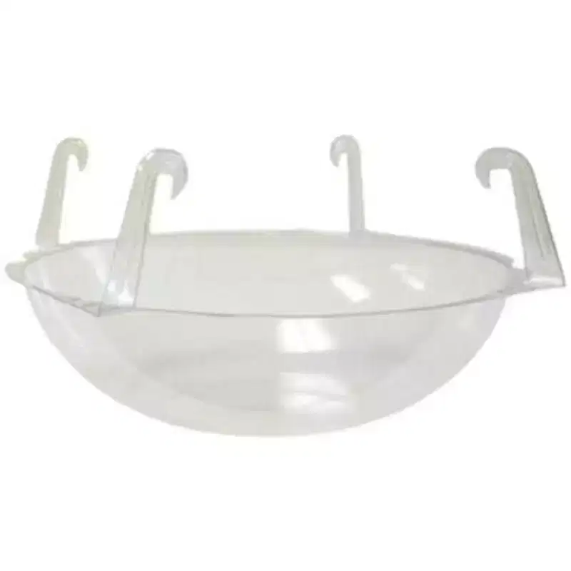 Curtis Wagner Plastics Hanging Basket Drip Pan, Clear, 12-14in