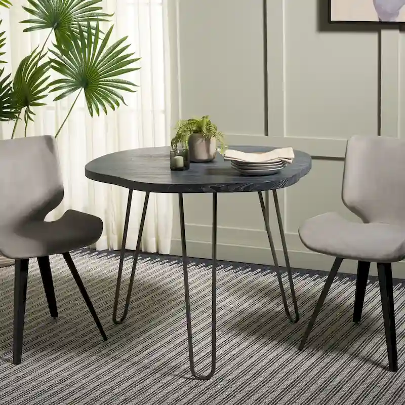 SAFAVIEH Lozka Wood Top Grey / White Wash Dining Table - 39.4 x 35.4 x 29.9 - 39Wx35Dx30H