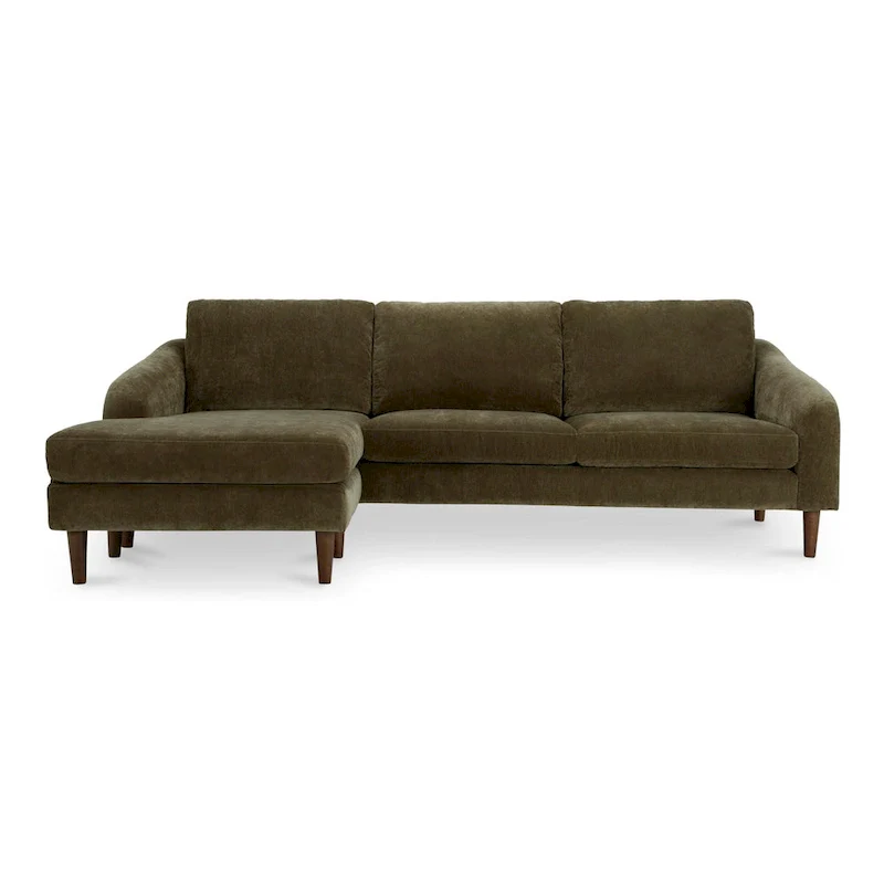 Drew Sectional with Reversible Chaise, Dark Brown - 98 X 59.2 X 33.5