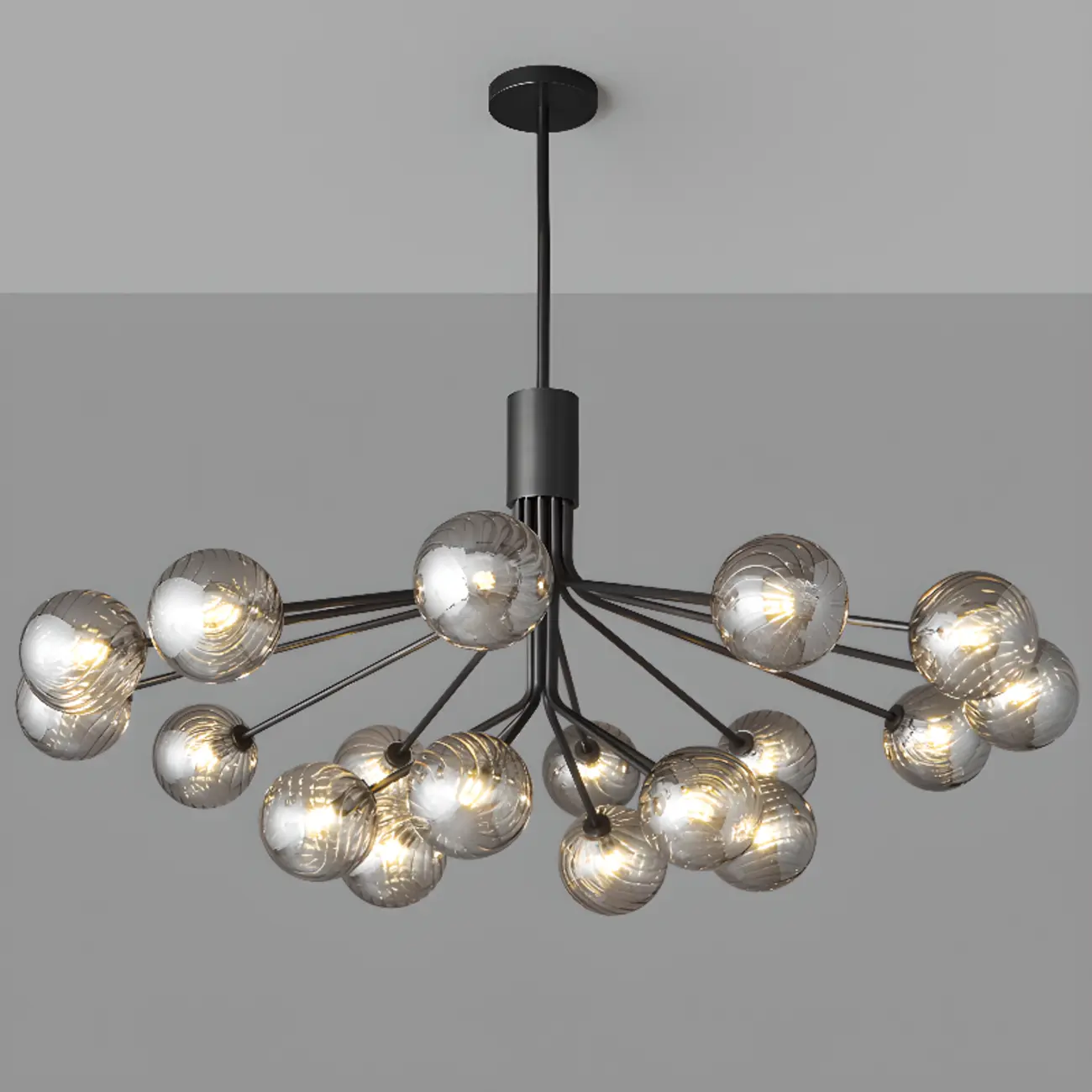 2-Tier Modern Globe Chandelier Adjustable Hanging Length