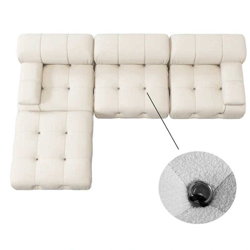 Velvet Sectional Sofa Reversible Modular Couch