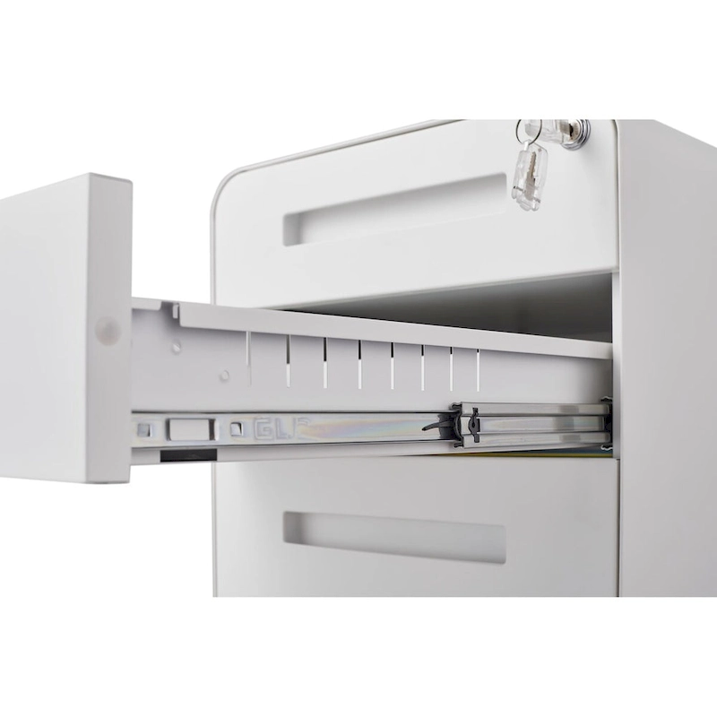 3 Drawer Mobile File Cabinet,Versatile Cabinet,5 Wheel Design Anti-Tilting Cold Rolled Steel Waterproof Moisture-Proof