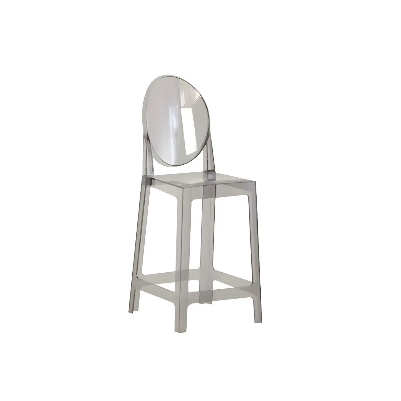 Modern Acrylic Smooth Elegant Circular Backrest Bar Stool