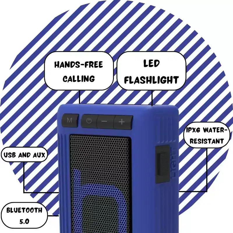 Refurbished: Bumpboxx Retro Pager Beeper Portable Bluetooth Speaker | Blue - Manufacturer Refurbished