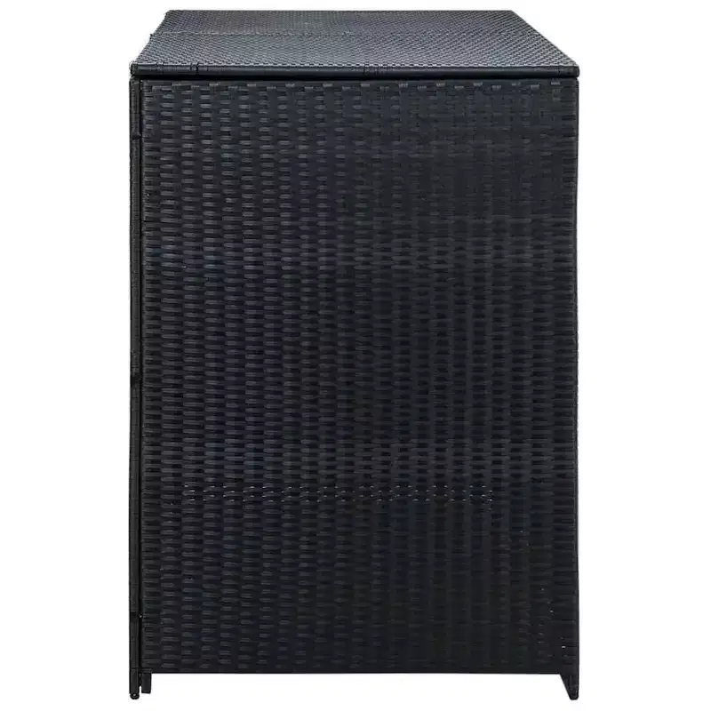 vidaXL Double Wheelie Bin Shed with Lid, Poly Rattan