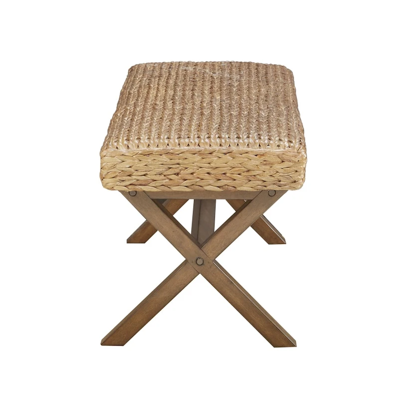 INK+IVY Seadrift Hand-Woven Water Hyacinth Accent Bench