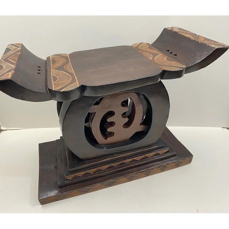 Handmade Chief's Palace Gye Nyame Stool (Ghana)