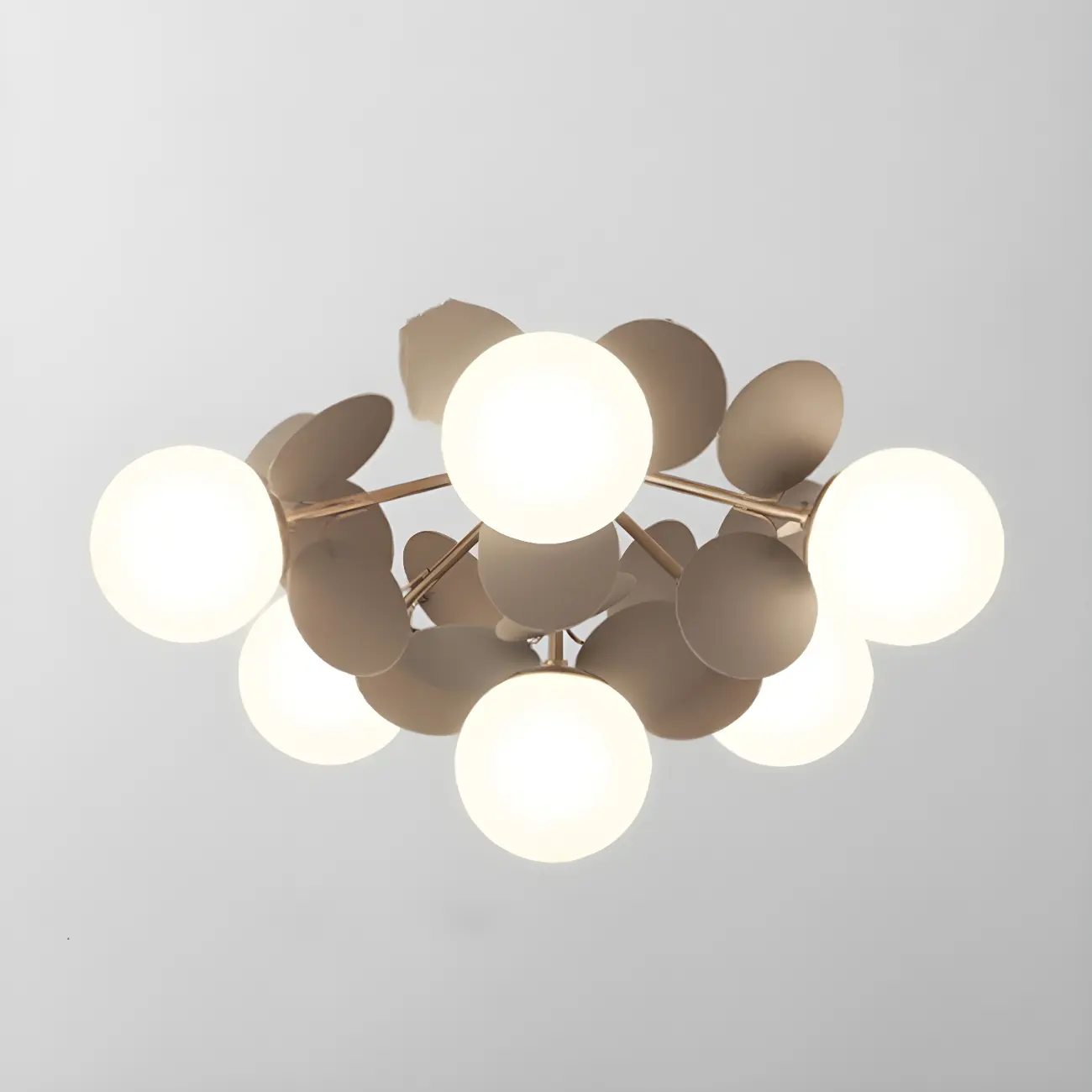 Modern Bedroom Glass Ball Semi Flush Mount Ceiling Light